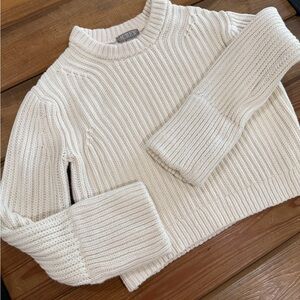 J. Crew Cream Ribbed Crewneck Sweater